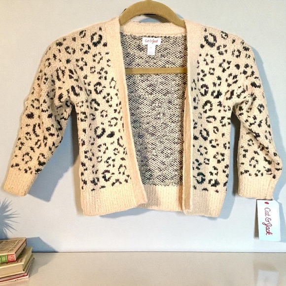 New Girls soft animal print knit cardigan sweater - Picture 4 of 5